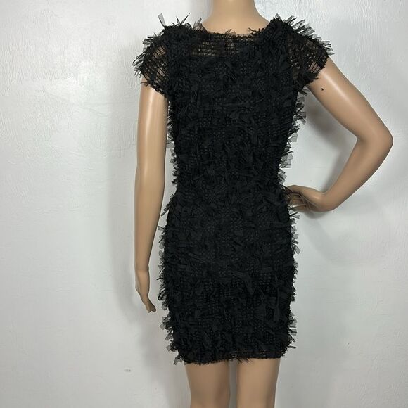 Dixie Short Sleeve Stretchy Cocktail Christmas Mini Dress In Black Size S - Picture 3 of 8